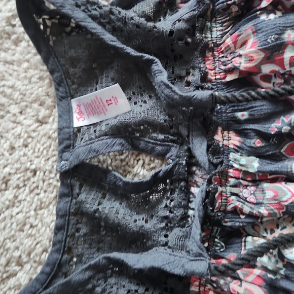 Justice Girls Size 12 Grey Paisely Short Romper, long sleeve - Picture 3 of 4